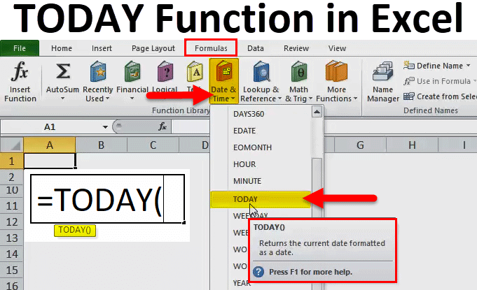 excel today date and time
